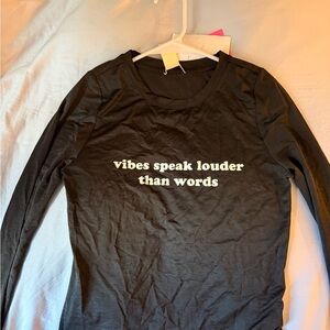 Spiritual Gangster “Vibes Speak Louder Than Words” Long Sleeve Tee | Size S